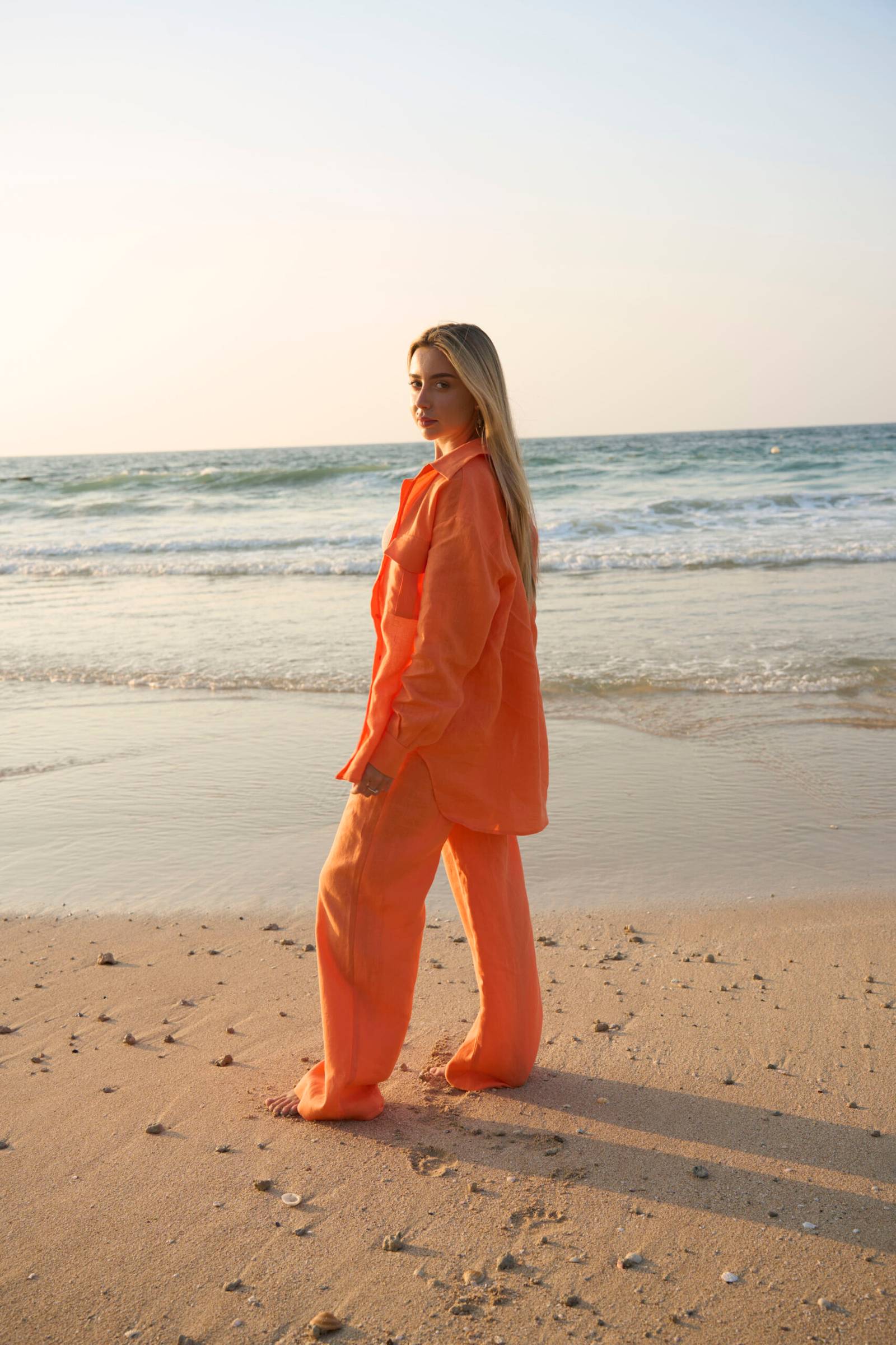 Linen Suit Orange