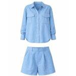 Linen Suit Blue (shorts)