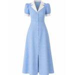 Polka Dress Blue Maxi